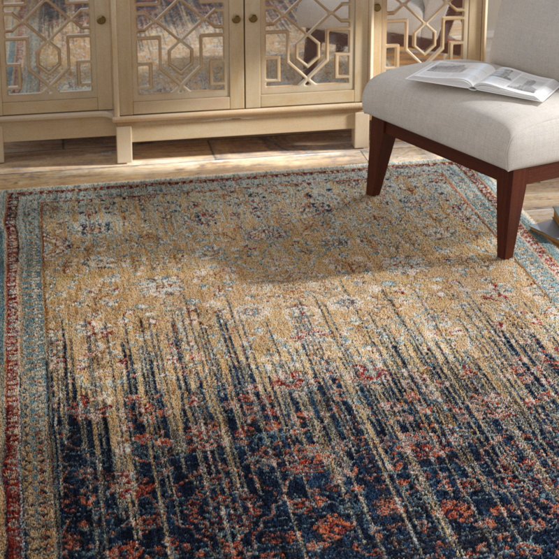 Bloomsbury Market Elenora Blue/Beige Area Rug Wayfair